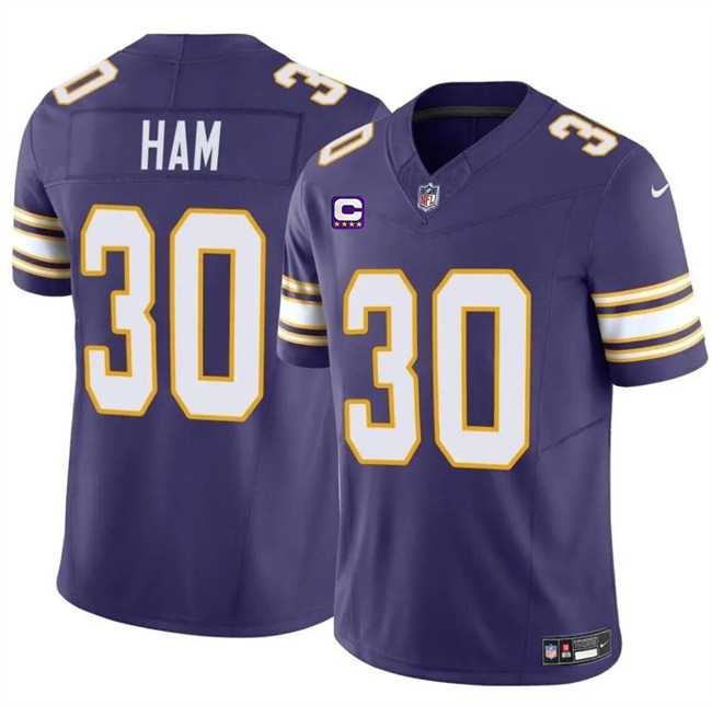 Men & Women & Youth Minnesota Vikings #30 C.J. Ham Purple 2024 F.U.S.E. Throwback With 4-Star C Patch Vapor Untouchable Limited Stitched Jersey